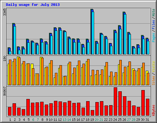 Daily usage for July 2013