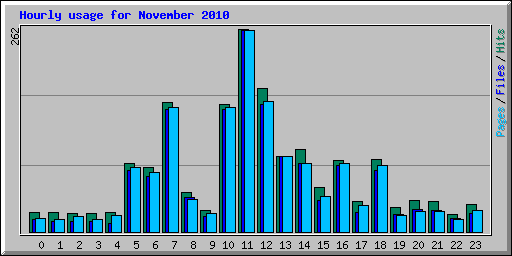 Hourly usage for November 2010