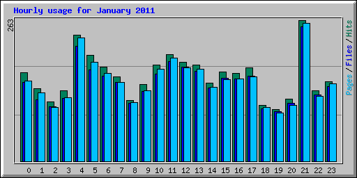 Hourly usage for January 2011