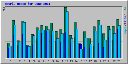 Hourly usage for June 2011