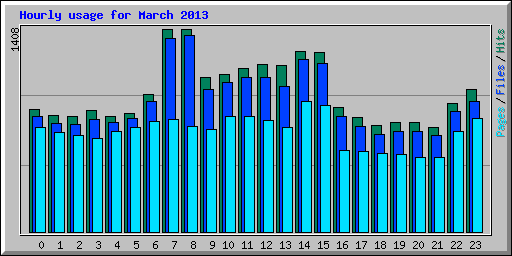 Hourly usage for March 2013