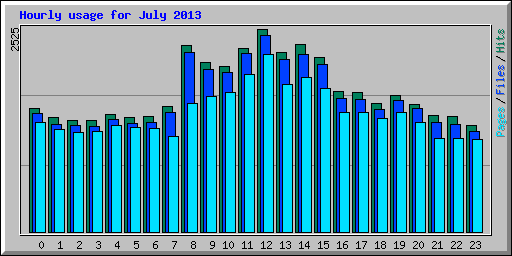 Hourly usage for July 2013