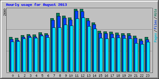 Hourly usage for August 2013