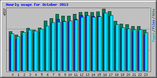 Hourly usage for October 2013