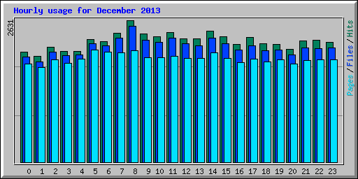 Hourly usage for December 2013