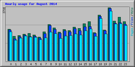 Hourly usage for August 2014