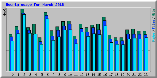 Hourly usage for March 2016