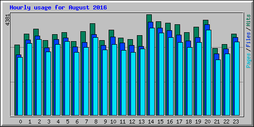 Hourly usage for August 2016