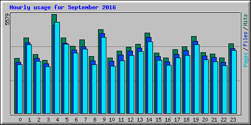 Hourly usage for September 2016