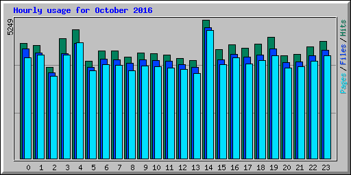 Hourly usage for October 2016