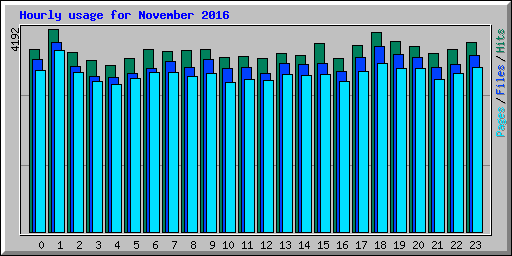 Hourly usage for November 2016