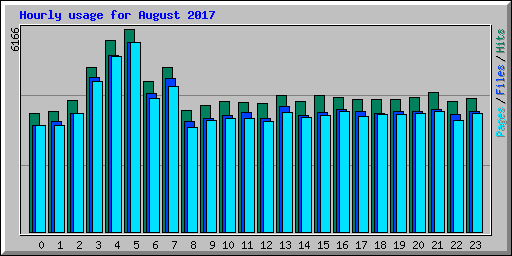 Hourly usage for August 2017