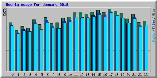 Hourly usage for January 2018