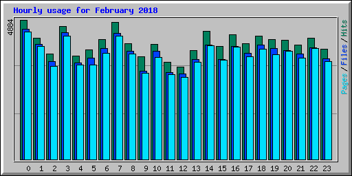 Hourly usage for February 2018